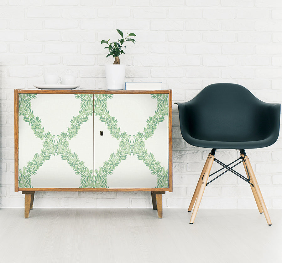 Jade Wreath Peel and Stick Wallpaper  | Brewster Wallcovering - The WorkRm