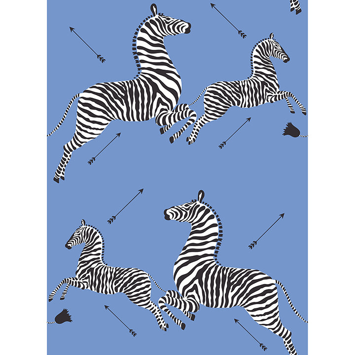 Picture of Azure Zebra Safari Peel and Stick Wallpaper