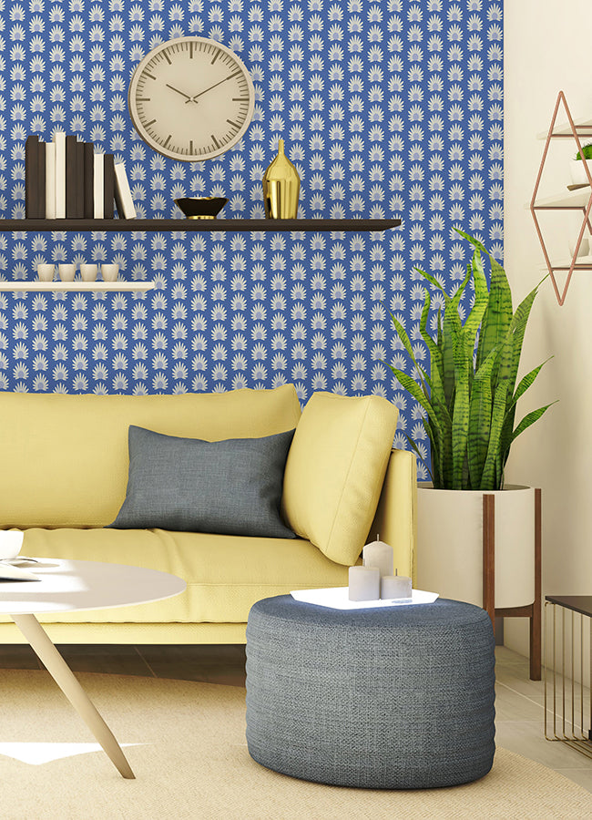 Azure Fleur Peel and Stick Wallpaper  | Brewster Wallcovering