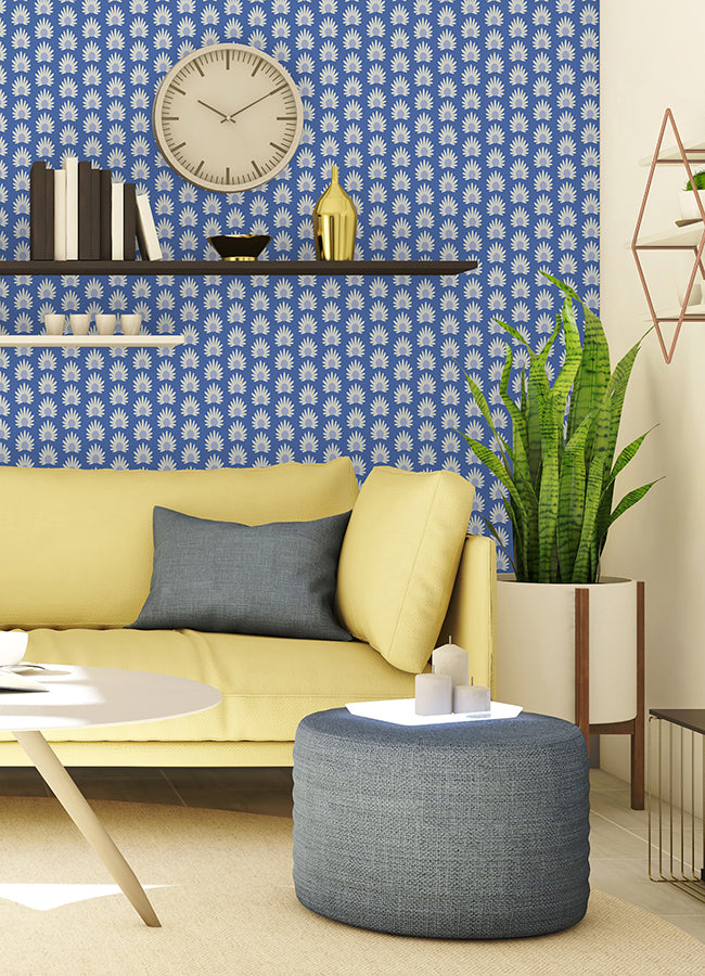 Azure Fleur Peel and Stick Wallpaper - Brewster Wallcovering