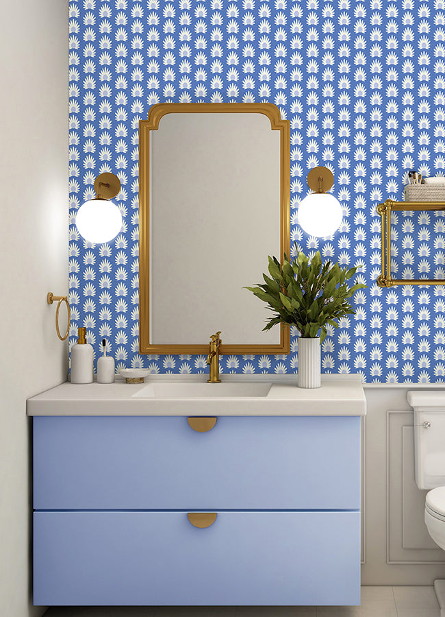 Azure Fleur Peel and Stick Wallpaper - Brewster Wallcovering