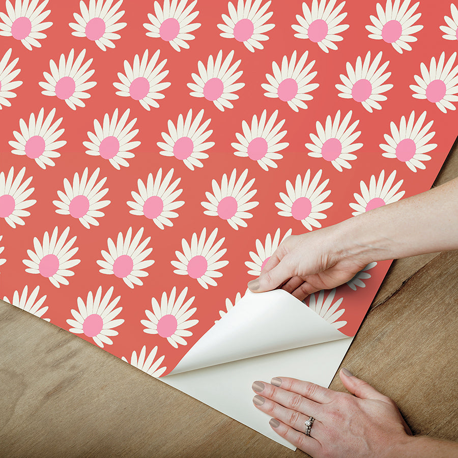 Valentino Fleur Peel and Stick Wallpaper - Brewster Wallcovering