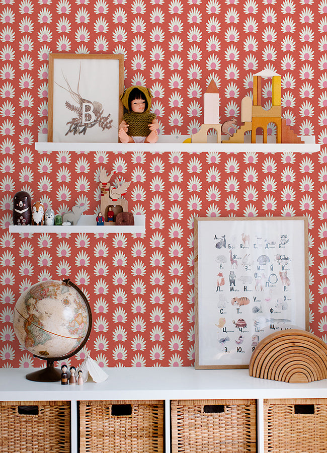 Valentino Fleur Peel and Stick Wallpaper  | Brewster Wallcovering