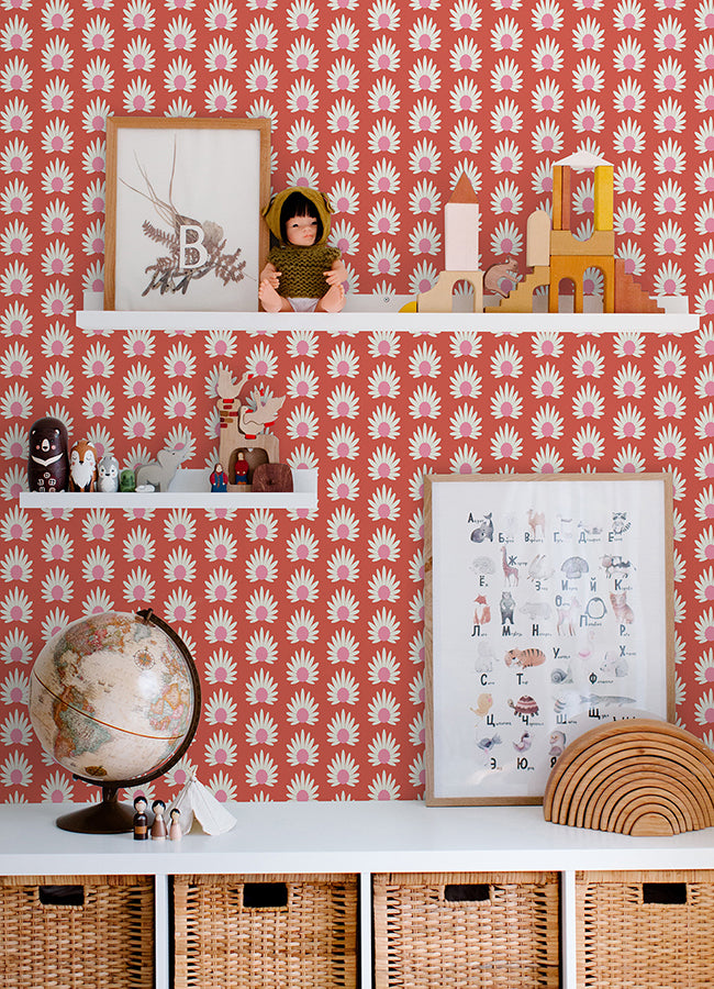 Valentino Fleur Peel and Stick Wallpaper - Brewster Wallcovering