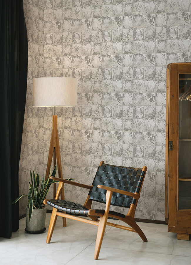 Silver Metal Sheet Peel and Stick Wallpaper  | Brewster Wallcovering - The WorkRm