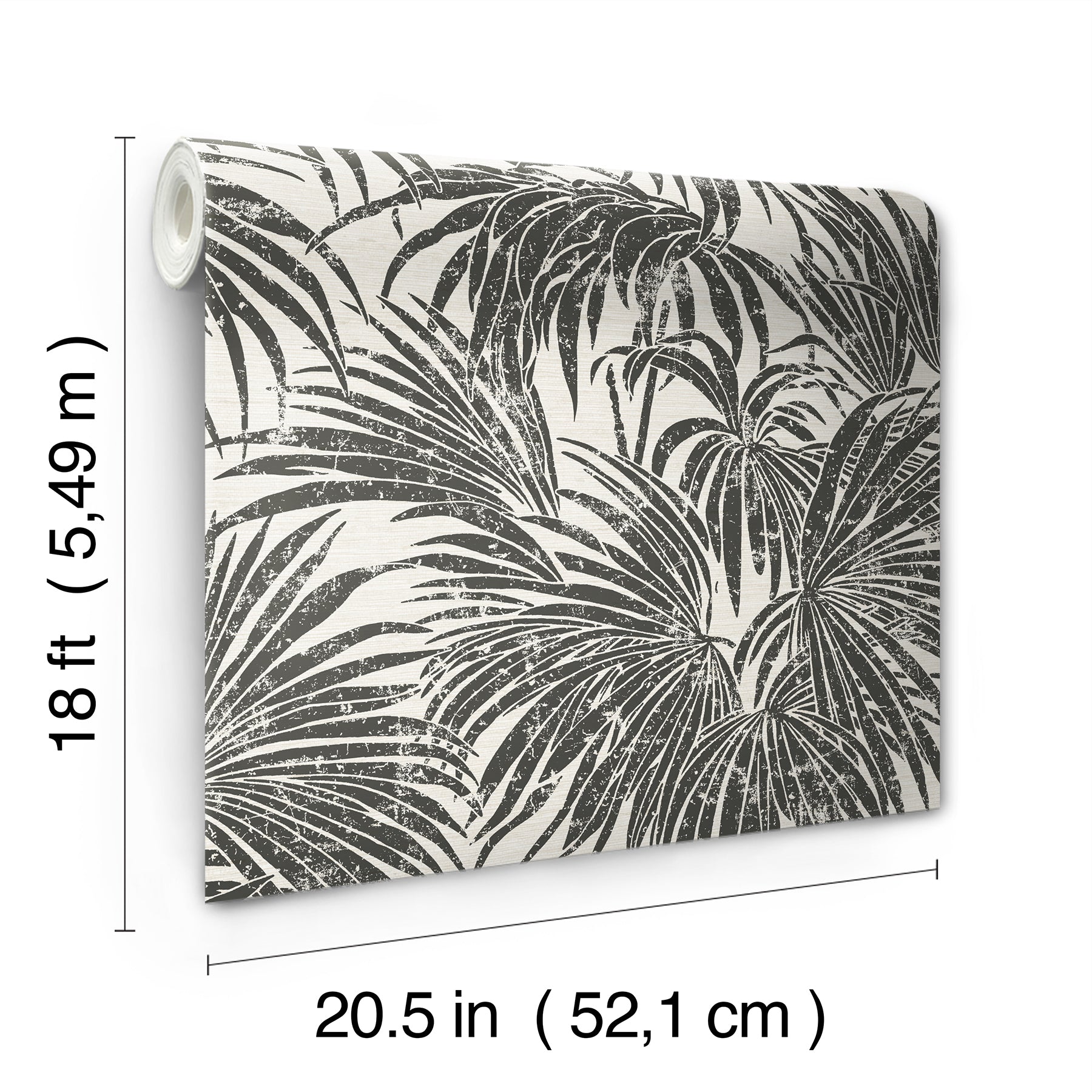Black & White Cassava Palm Peel and Stick Wallpaper  | Brewster Wallcovering