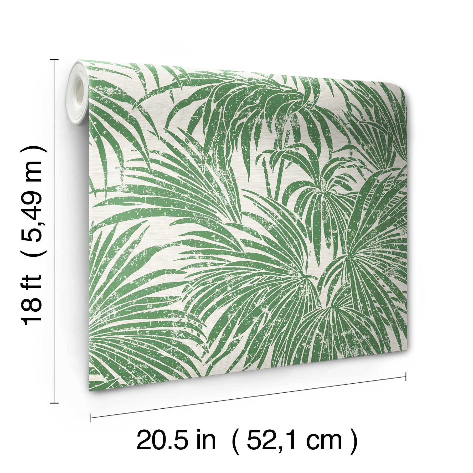 Green Cassava Palm Peel and Stick Wallpaper  | Brewster Wallcovering