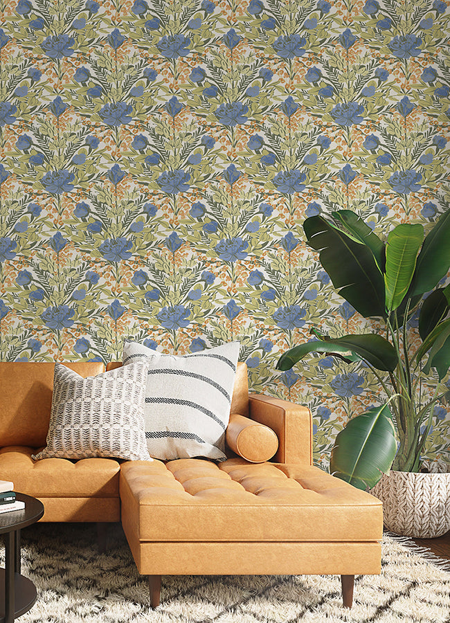 Bright Multi Moody June Blooms Peel and Stick Wallpaper  | Brewster Wallcovering - The WorkRm