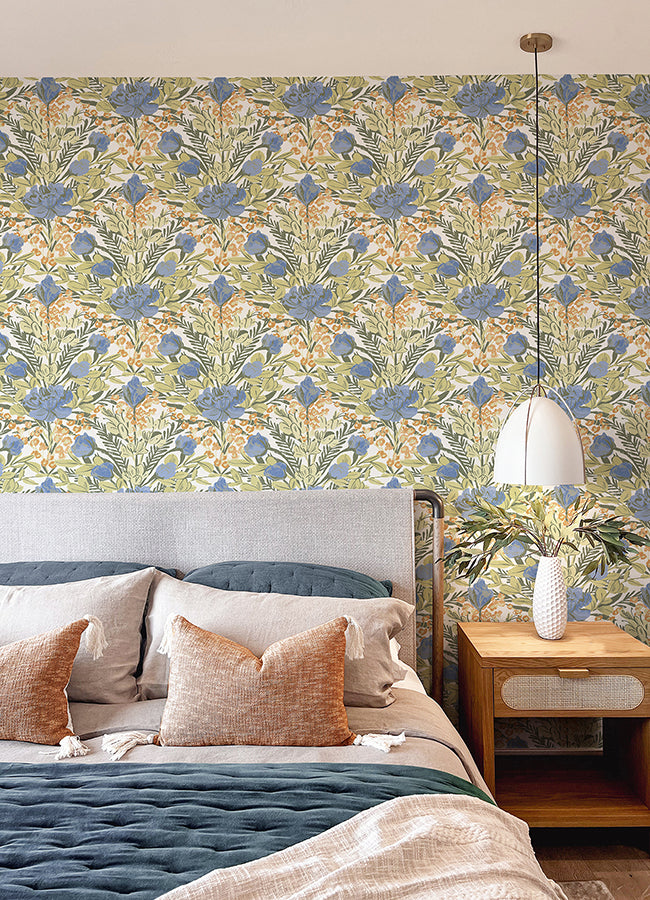 Bright Multi Moody June Blooms Peel and Stick Wallpaper  | Brewster Wallcovering - The WorkRm