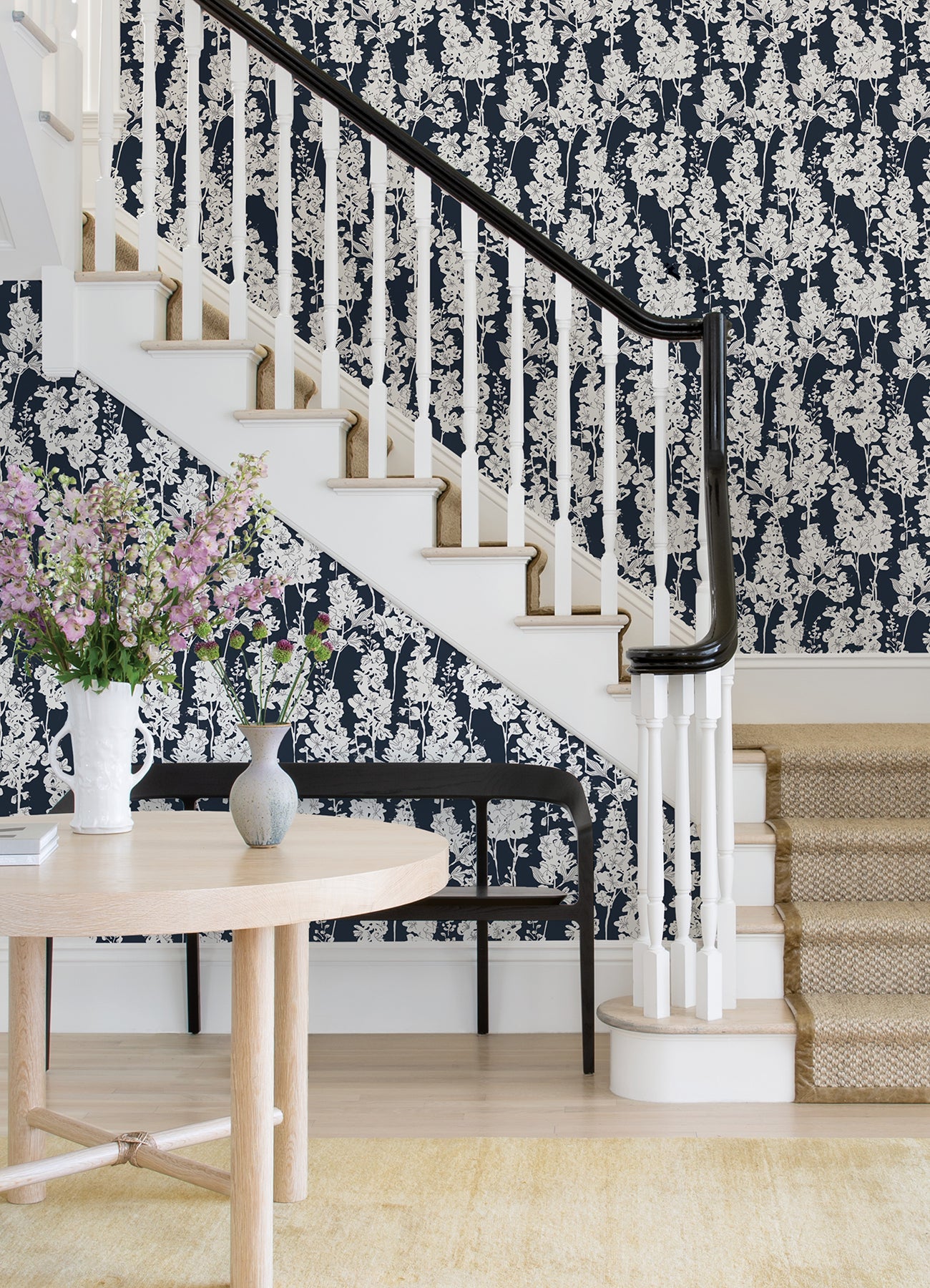 Navy Larkspur Peel and Stick Wallpaper  | Brewster Wallcovering - The WorkRm