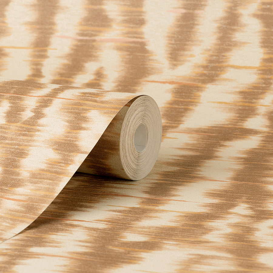 Hartmann Rust Stripe Texture Wallpaper - Brewster Wallcovering