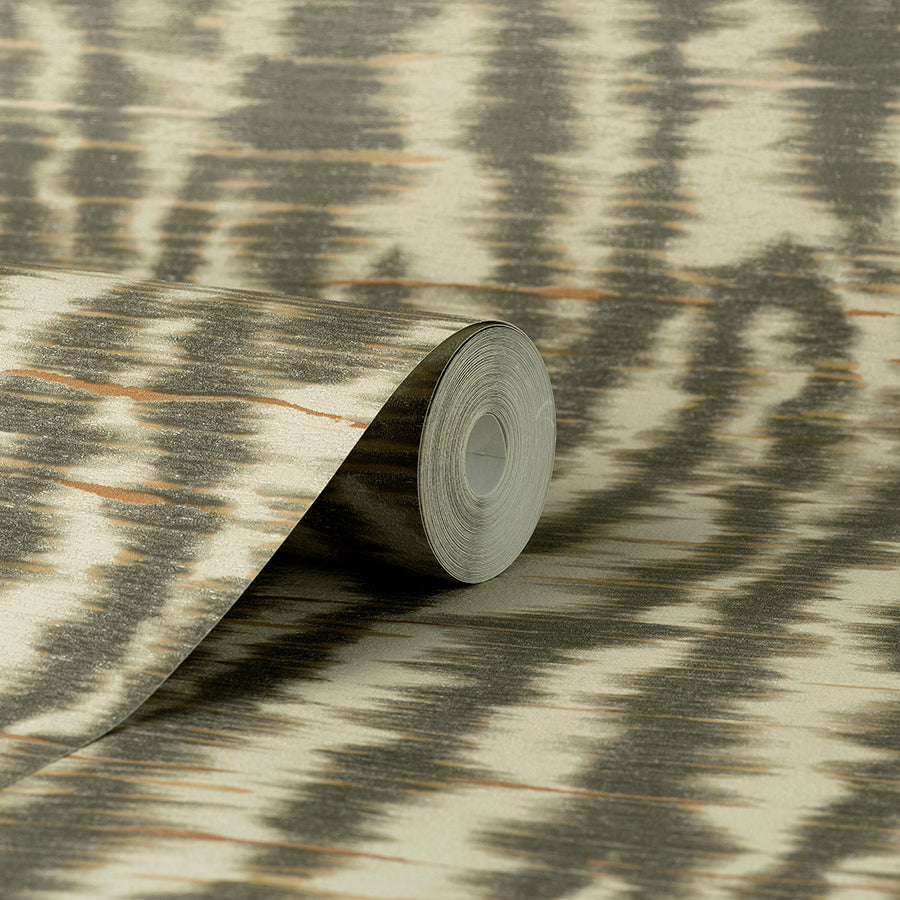 Hartmann Brown Stripe Texture Wallpaper - Brewster Wallcovering