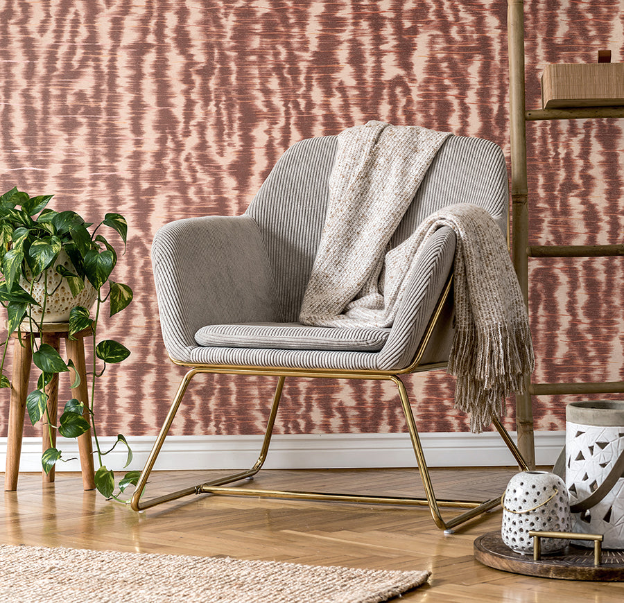 Hartmann Burgundy Stripe Texture Wallpaper - Brewster Wallcovering