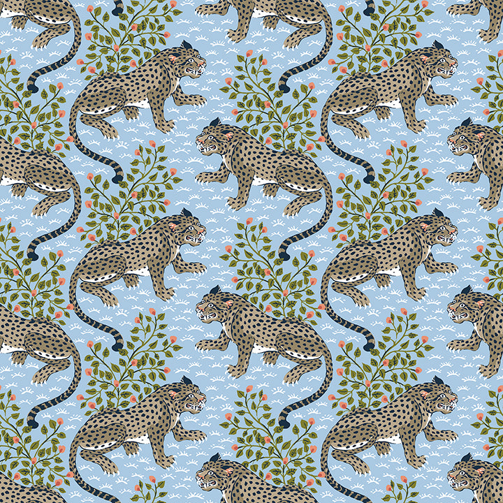 Picture of Light Blue Bagheera Peel and Stick Wallpaper