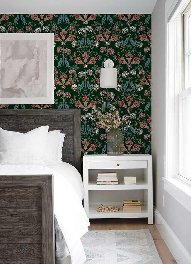 Green Multi Meadow Song Peel and Stick Wallpaper - Brewster Wallcovering