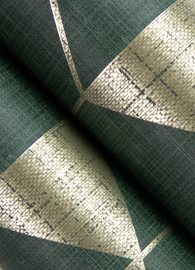 Fairbank Evergreen Linen Geometric Wallpaper by Scott Living - Brewster Wallcovering