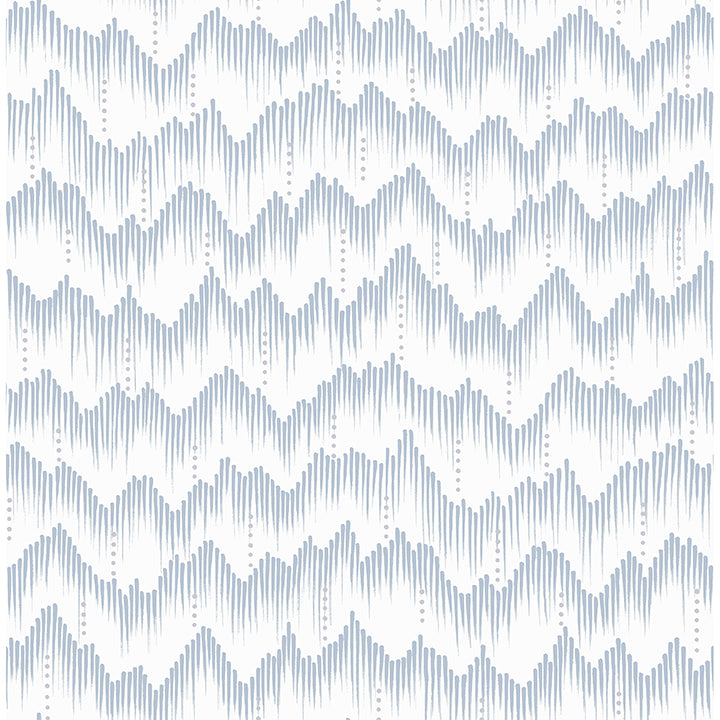 Picture of Holmby Light Blue Brushstroke Zigzag Wallpaper by Scott Living