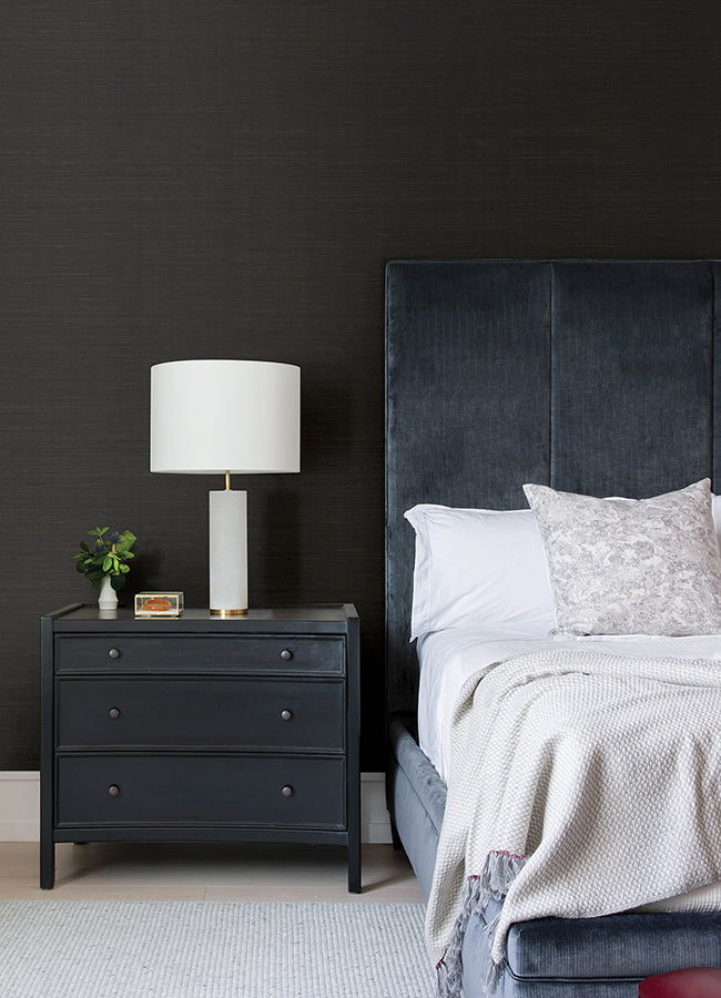 Colcord Black Sisal Wallpaper by Scott Living  | Brewster Wallcovering - The WorkRm