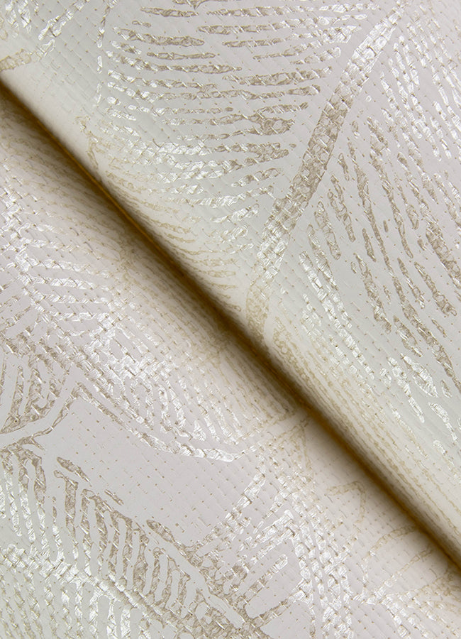 Brentwood Bone Palm Leaves Wallpaper by Scott Living  | Brewster Wallcovering - The WorkRm