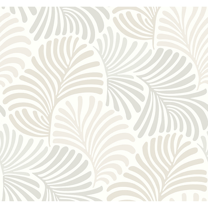 Picture of Trousdale Neutral Fanning Flora Wallpaper by Scott Living