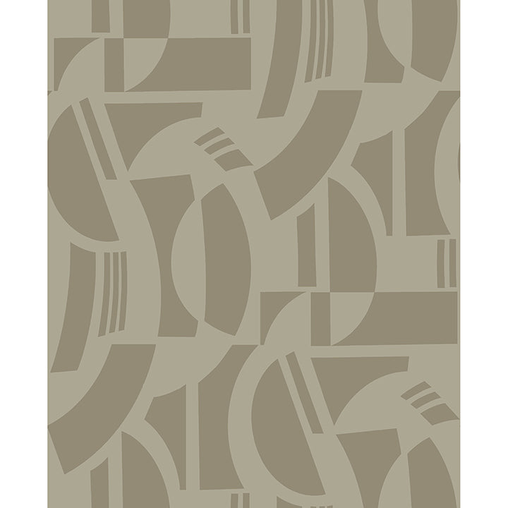 Picture of Carter Light Brown Geometric Flock Wallpaper by Scott Living