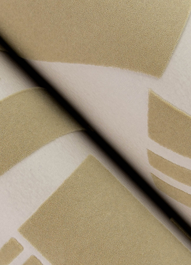 Carter Light Brown Geometric Flock Wallpaper by Scott Living - Brewster Wallcovering