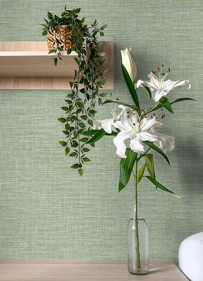 Exhale Light Green Texture Wallpaper - Brewster Wallcovering