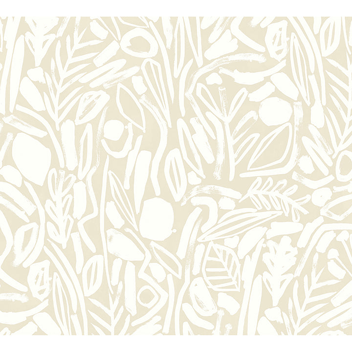 Picture of Verdure Neutral Painted Botanical Wallpaper