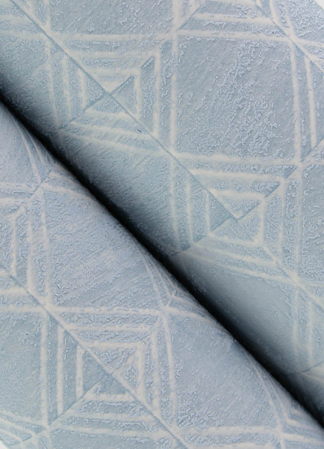 Button Block Blue Geometric Wallpaper  | Brewster Wallcovering - The WorkRm