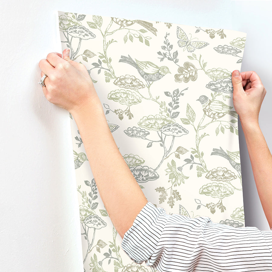 Malmo Green Trail Wallpaper  | Brewster Wallcovering - The WorkRm