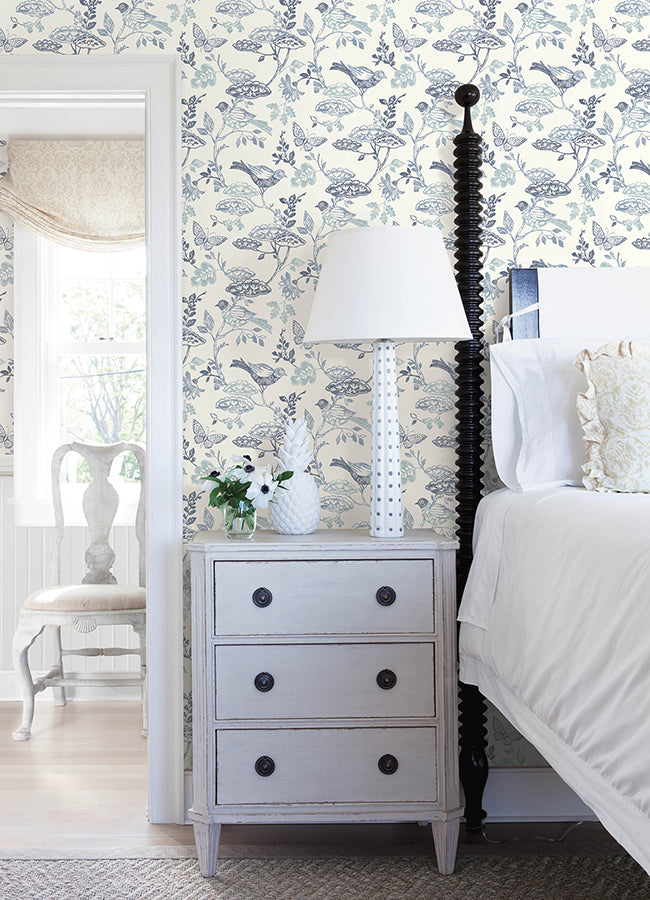 Malmo Blue Trail Wallpaper  | Brewster Wallcovering - The WorkRm