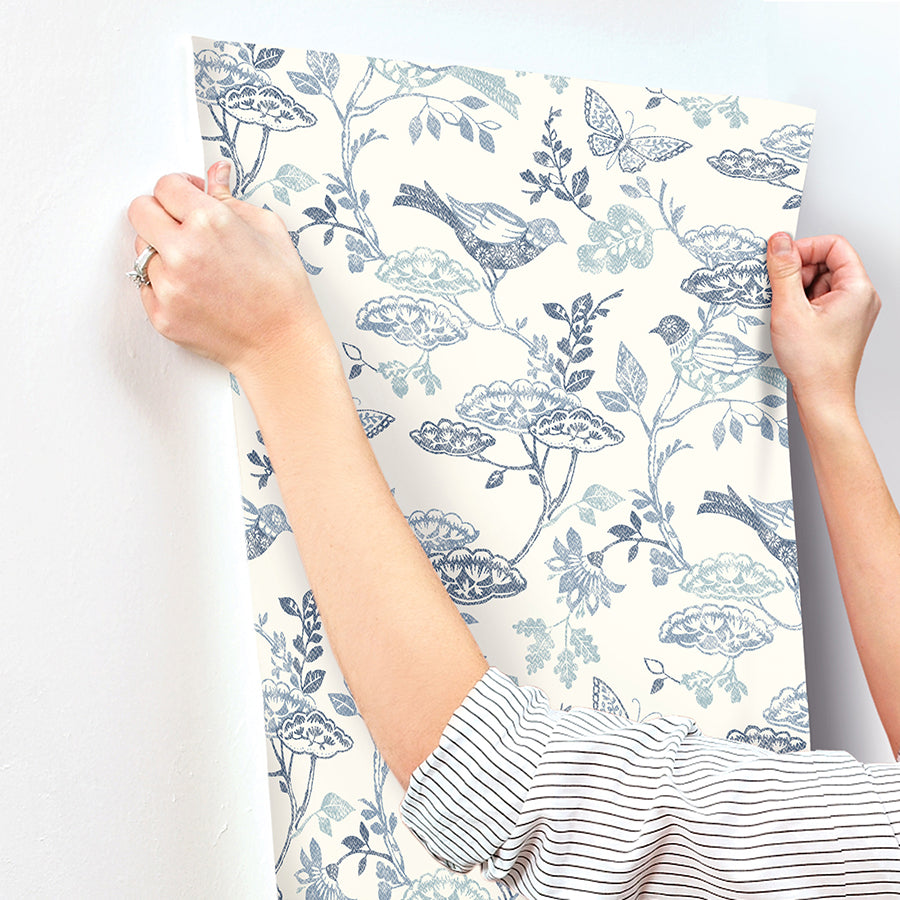 Malmo Blue Trail Wallpaper  | Brewster Wallcovering - The WorkRm