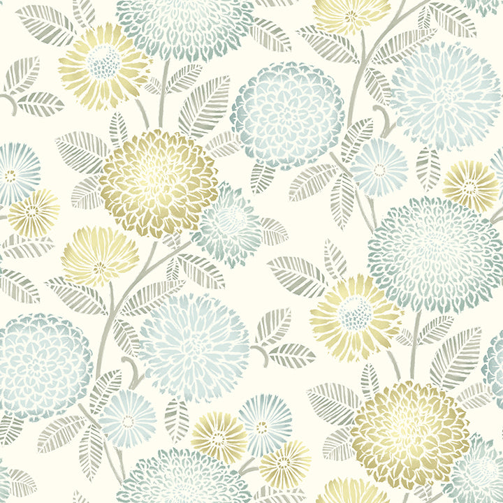 Picture of Zalipie Lime Floral Trail Wallpaper