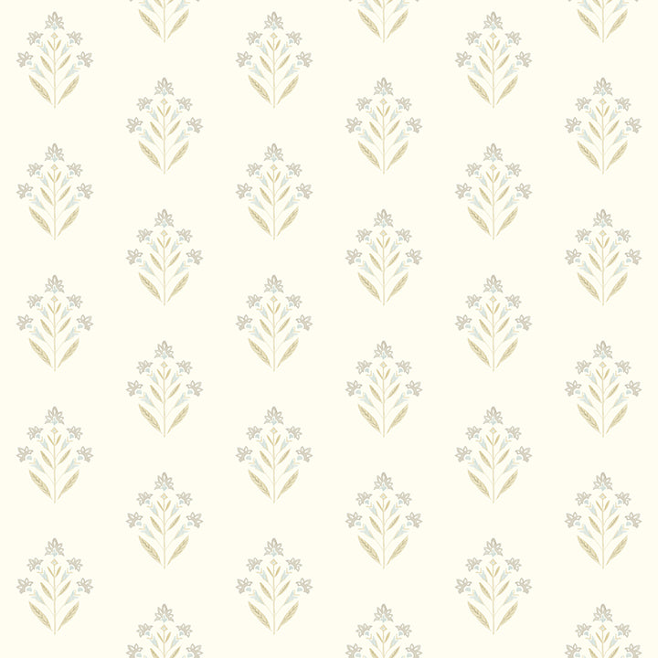 Picture of Kova Yellow Floral Crest Wallpaper