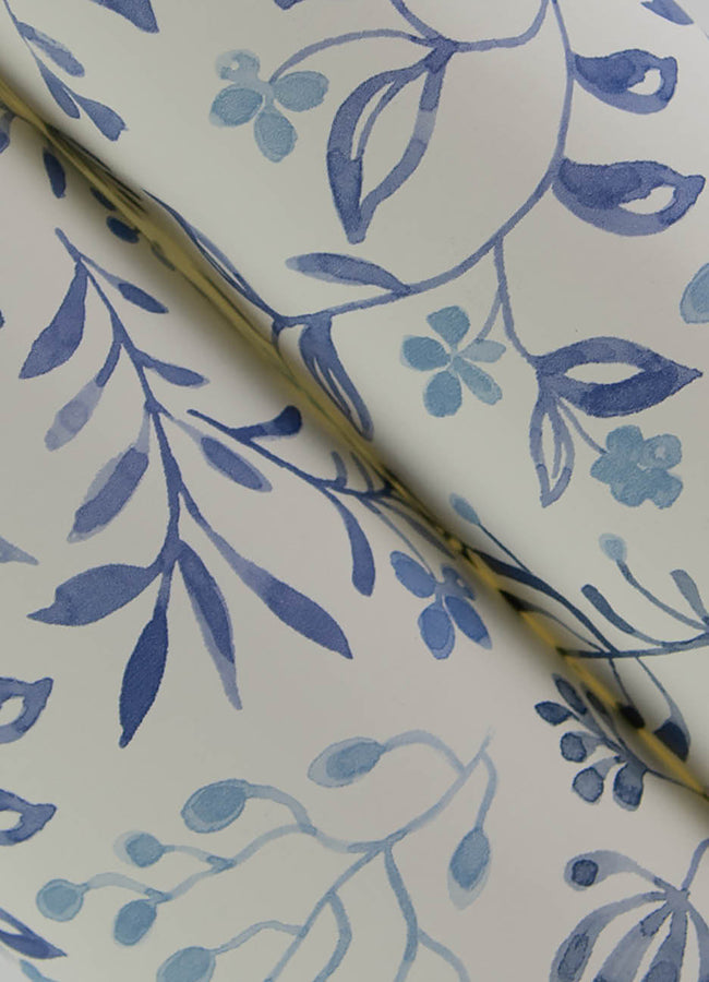 Tarragon Blue Dainty Meadow Wallpaper  | Brewster Wallcovering - The WorkRm