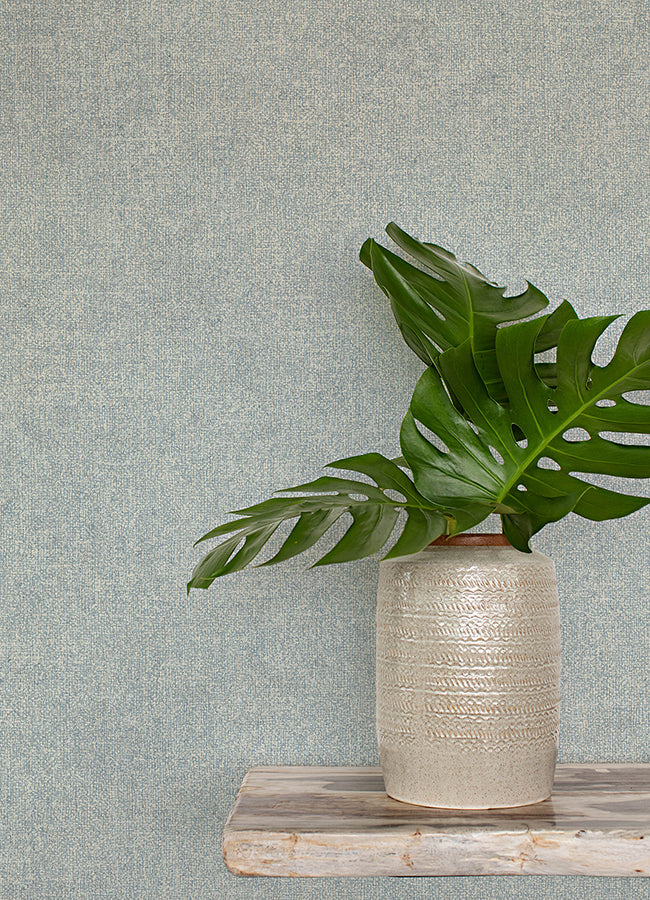 Homespun Denim Textured Wallpaper - Brewster Wallcovering