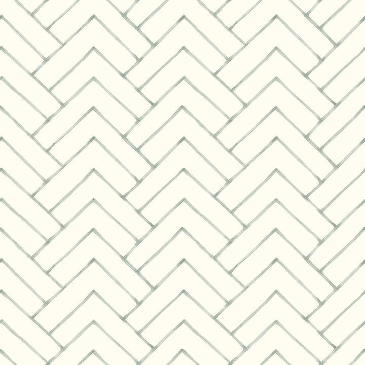 Picture of Oswin Teal Tiered Herringbone Wallpaper