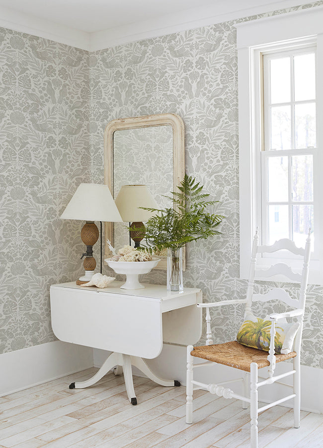 Nestle Dove Bird Block Print Wallpaper  | Brewster Wallcovering - The WorkRm