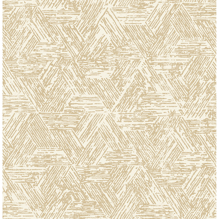 Picture of Retreat Light Brown Quilted Geometric Wallpaper