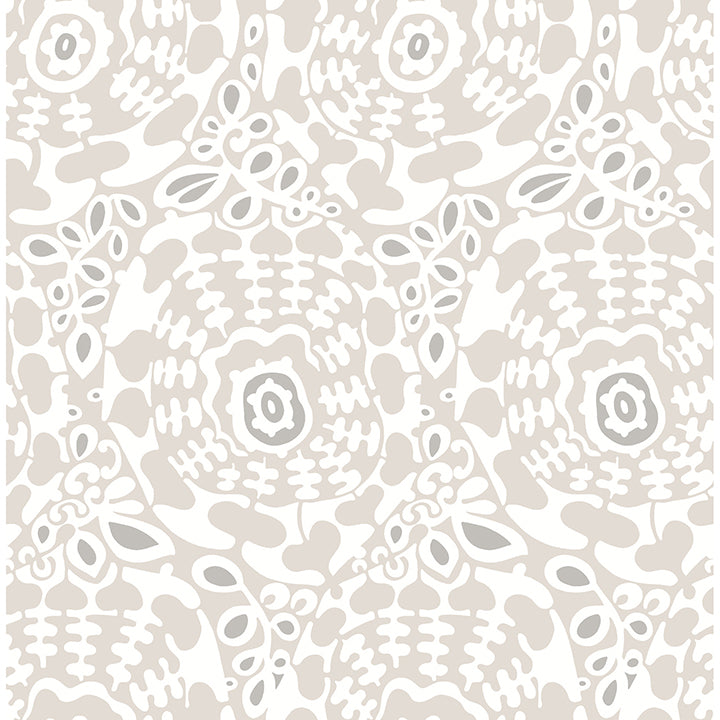 Picture of Divine Grey Abstract Medallion Wallpaper