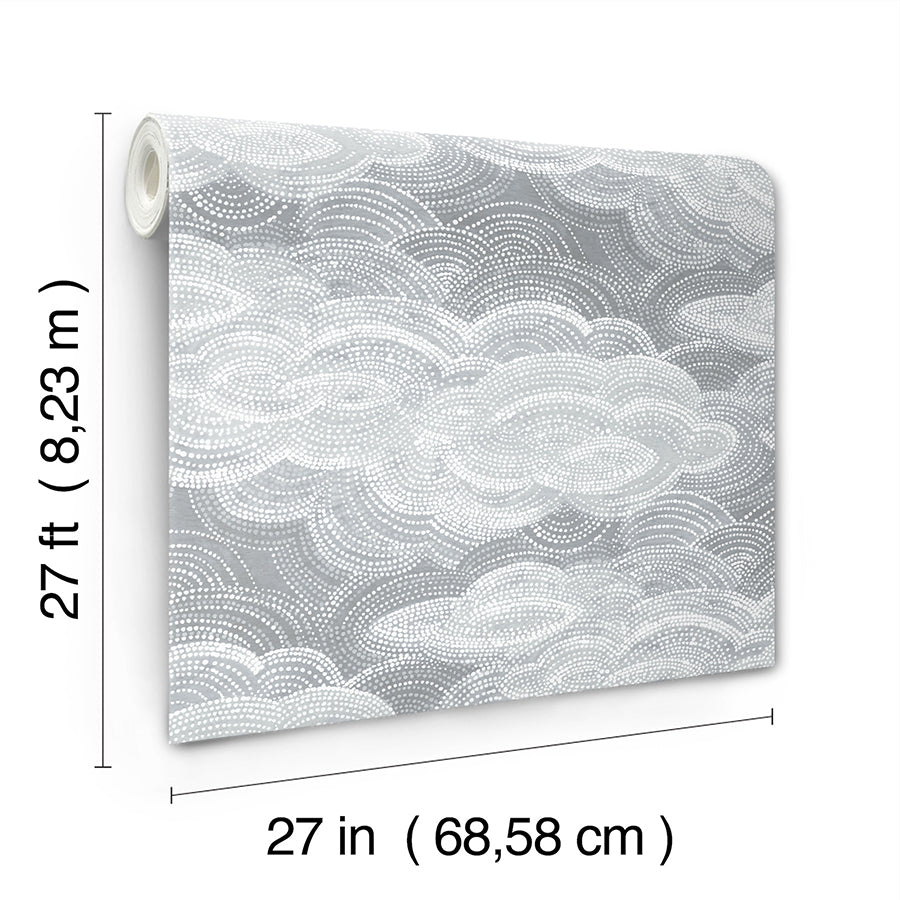 Vision Slate Stipple Clouds Wallpaper  | Brewster Wallcovering - The WorkRm