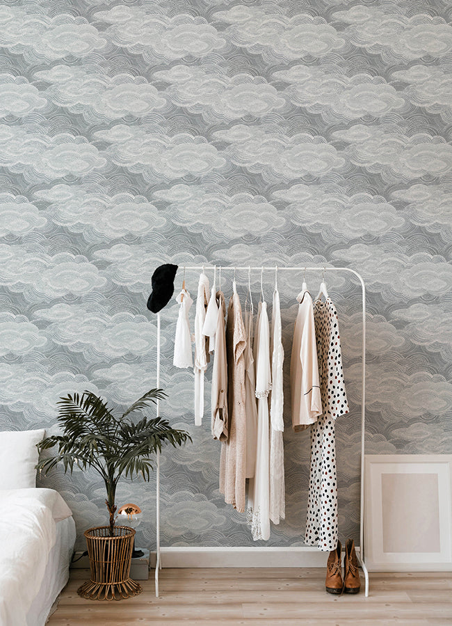 Vision Slate Stipple Clouds Wallpaper  | Brewster Wallcovering - The WorkRm