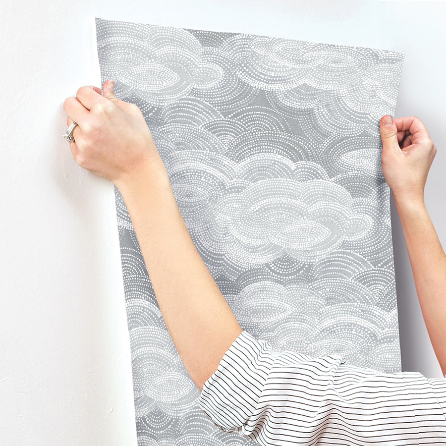 Vision Slate Stipple Clouds Wallpaper  | Brewster Wallcovering - The WorkRm