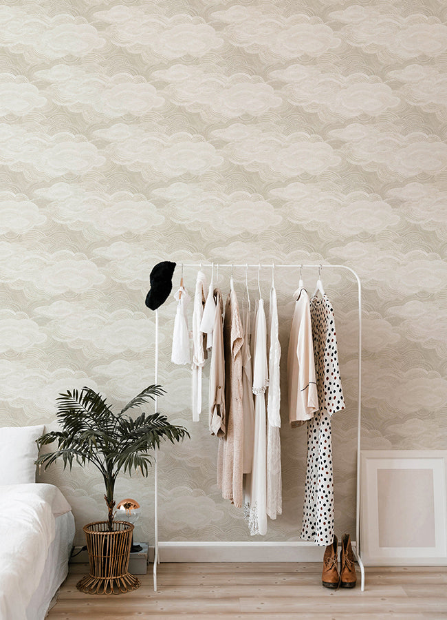 Vision Pearl Stipple Clouds Wallpaper  | Brewster Wallcovering - The WorkRm