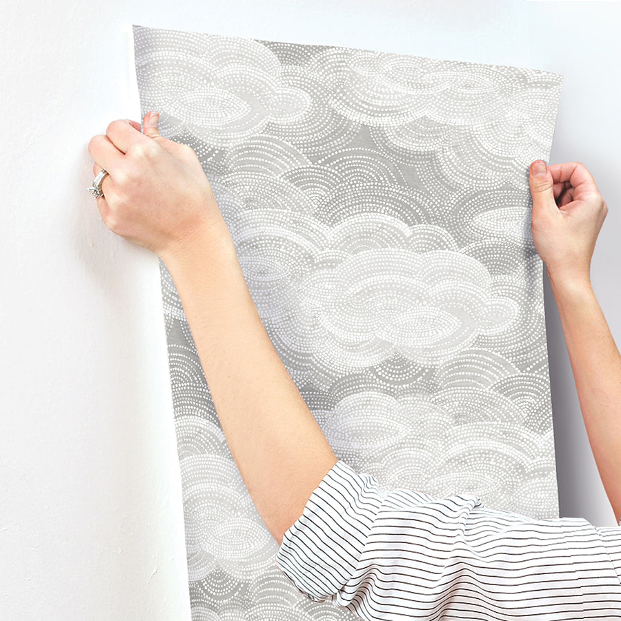 Vision Grey Stipple Clouds Wallpaper  | Brewster Wallcovering - The WorkRm