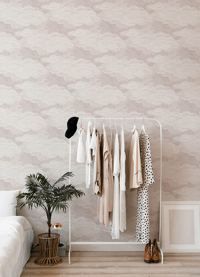 Vision Lavender Stipple Clouds Wallpaper  | Brewster Wallcovering - The WorkRm