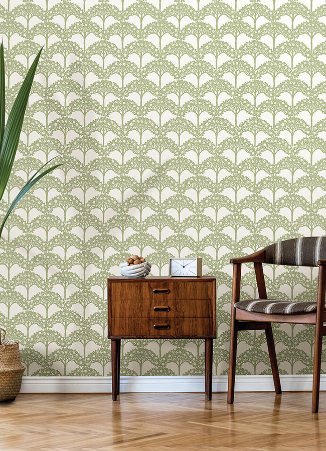 Green Finley Peel and Stick Wallpaper  | Brewster Wallcovering