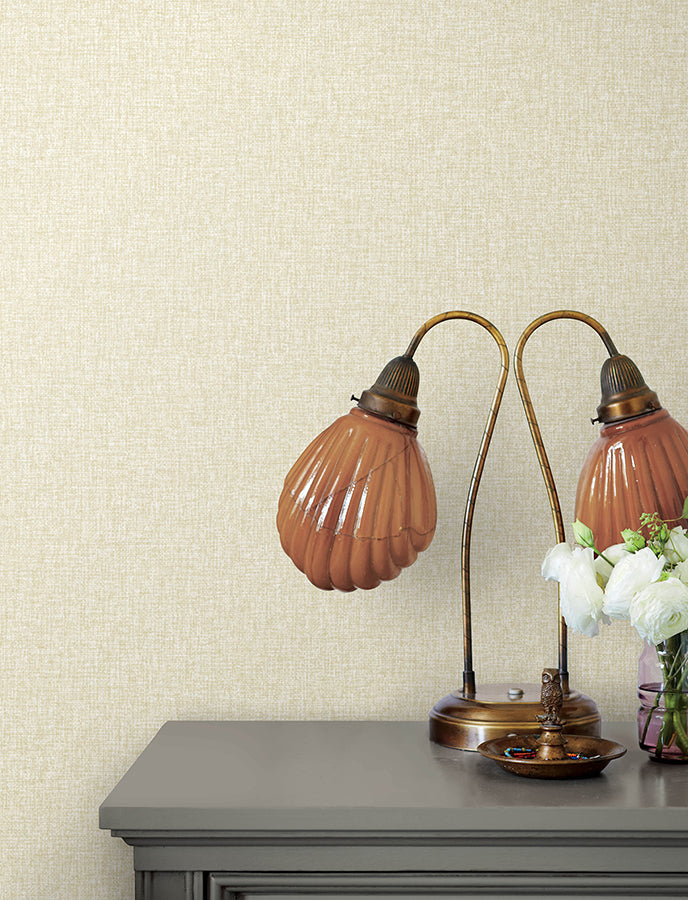 Halliday Taupe Faux Linen Wallpaper  | Brewster Wallcovering - The WorkRm