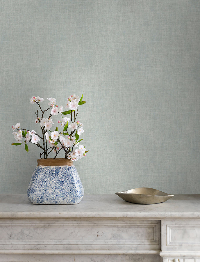 Glenburn Light Grey Woven Shimmer Wallpaper - Brewster Wallcovering