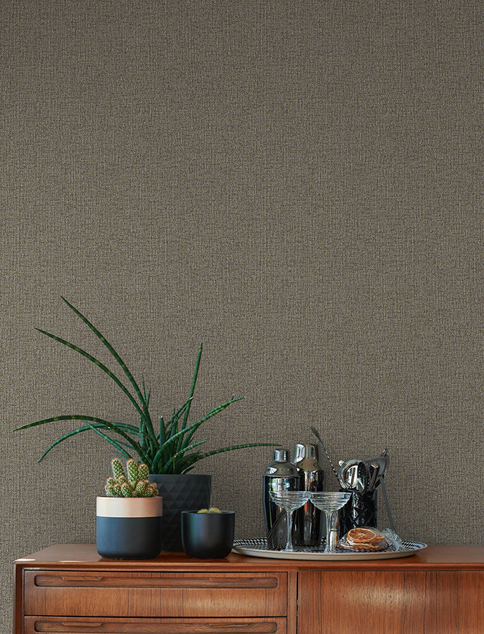 Hatton Brown Faux Tweed Wallpaper  | Brewster Wallcovering - The WorkRm